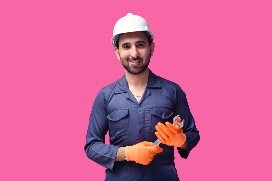 a person wearing a hard hat